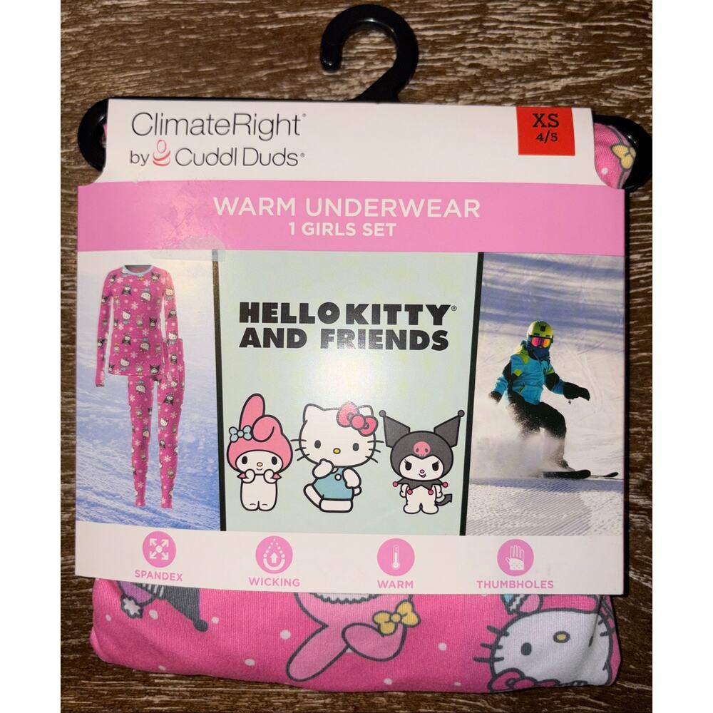 ClimateRight by Cuddl Duds Hello Kitty 2 piece Set Size 4/5 NIP
